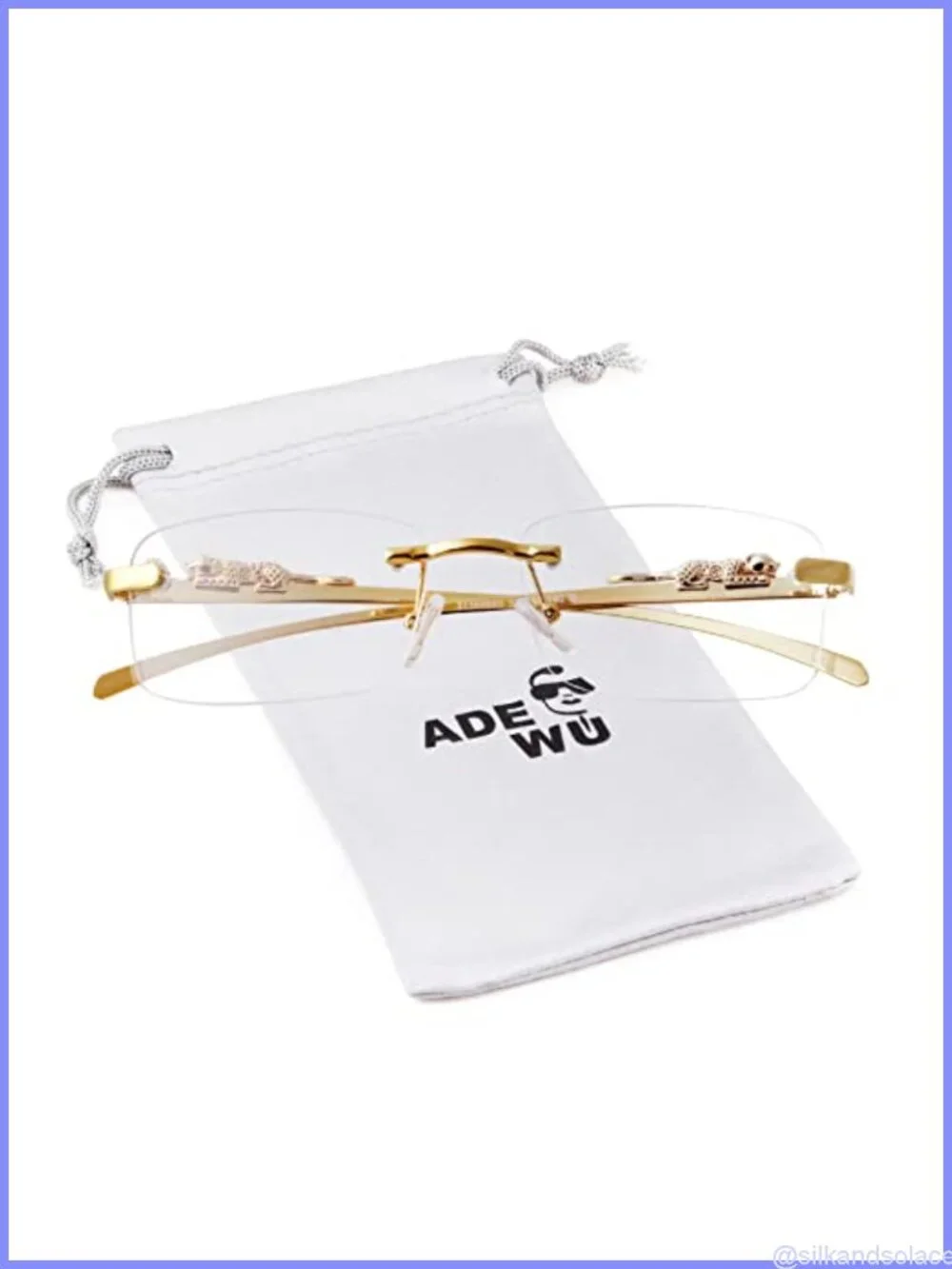 Rimless Retro Square Sunglasses UV400 Copper Plated Temples Unisex